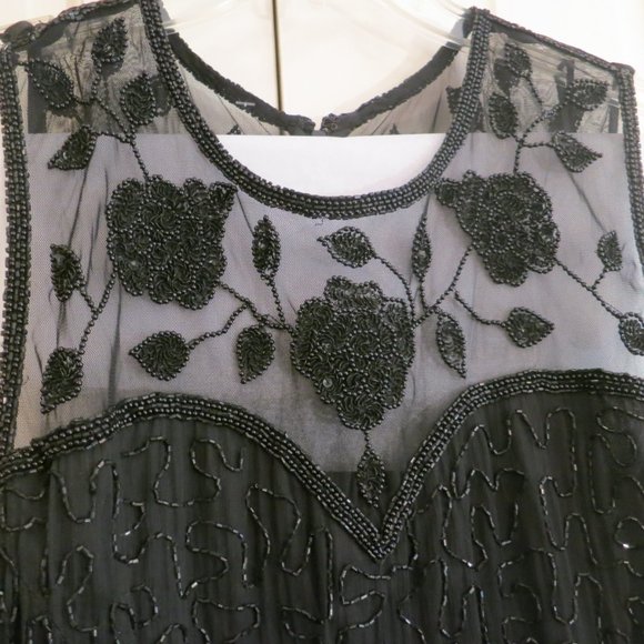 Formal Black Beaded Gown - Picture 2 of 7